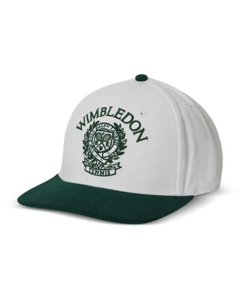 Ralph Lauren Wimbledon Baseballkappe aus Twill mit Wappenstickerei - Weiß Weiß