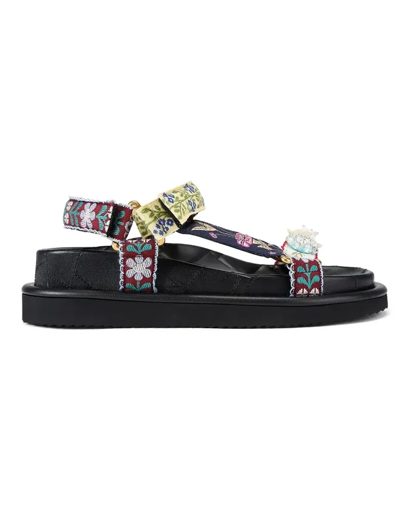 Kurt Geiger floral-embroidered crystal-embellished sandals - Blau Blau