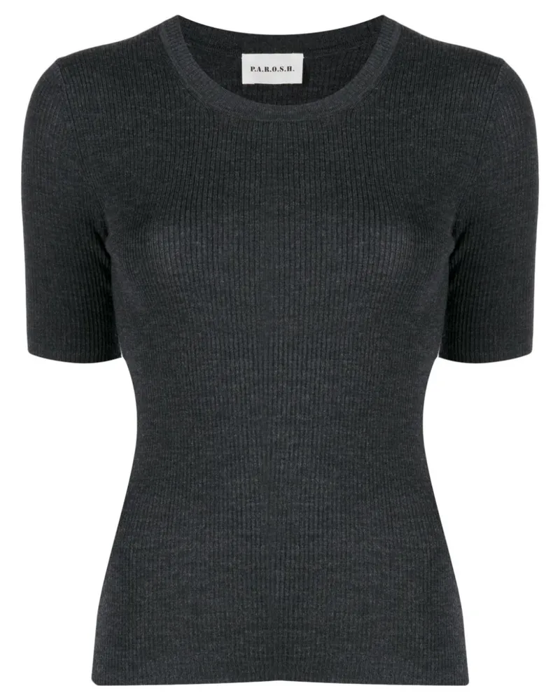 P.A.R.O.S.H. Geripptes Strickoberteil - Grau Grau