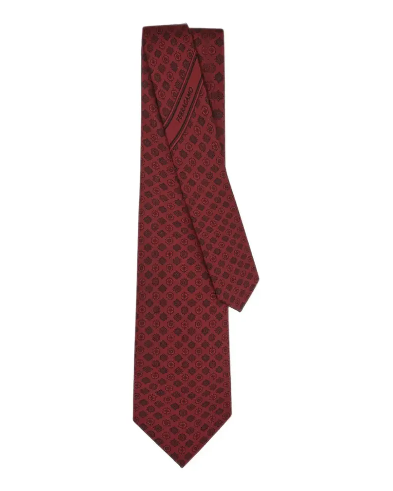 Ferragamo micro-pattern silk tie - Rot Rot