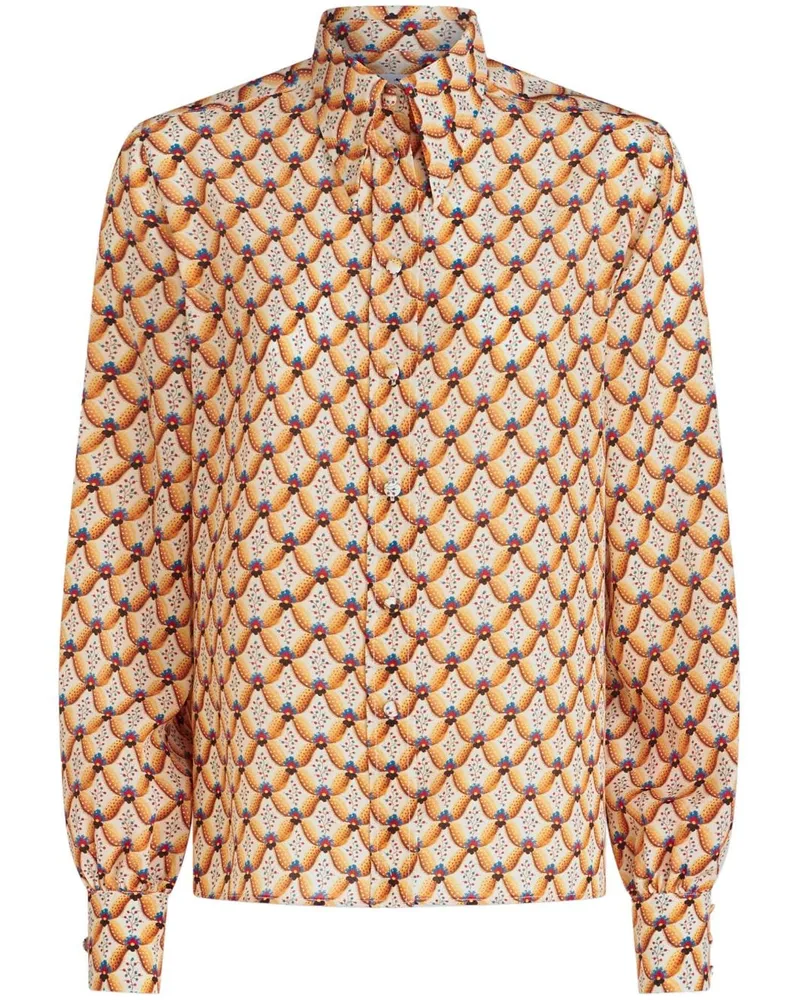 Etro Seidenhemd mit Blumen-Print - Braun Braun