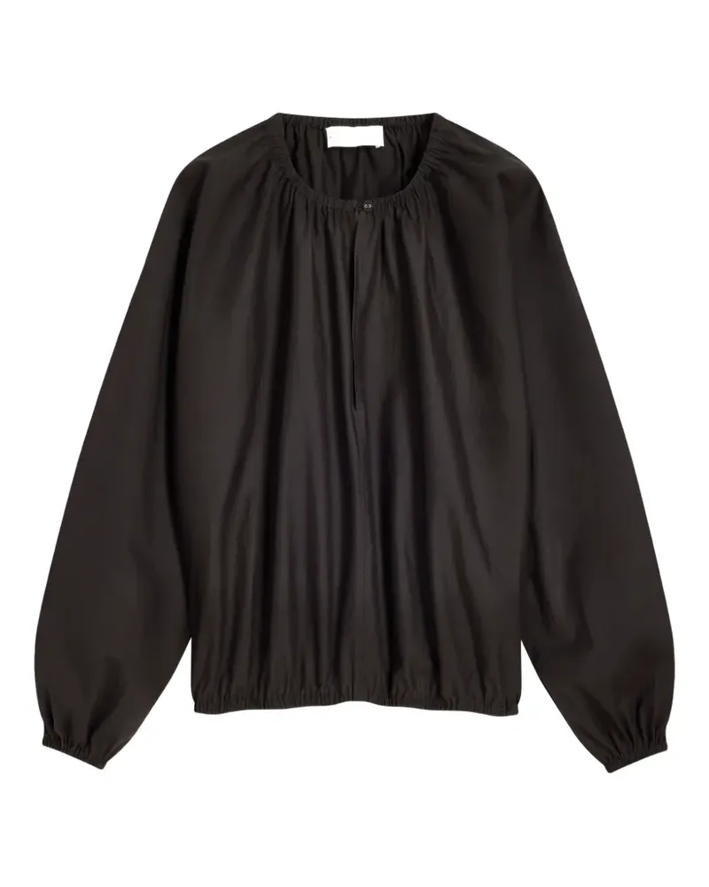 Proenza Schouler Gerafftes Oberteil mit Ballonärmeln - Schwarz Schwarz