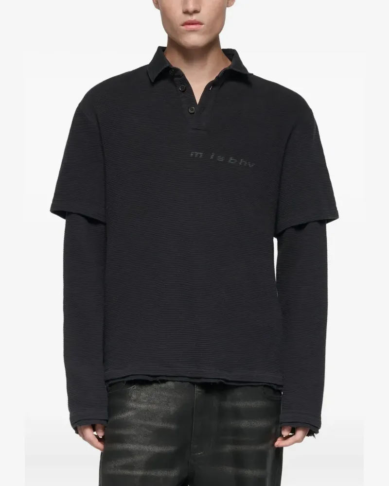 MISBHV Poloshirt im Layering-Look - Schwarz Schwarz