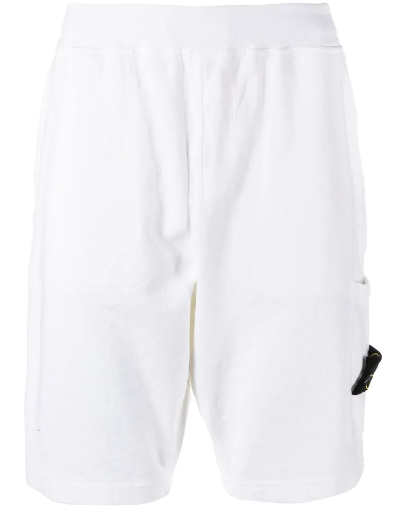 Stone Island Shorts mit Logo-Patch - Weiß Weiß
