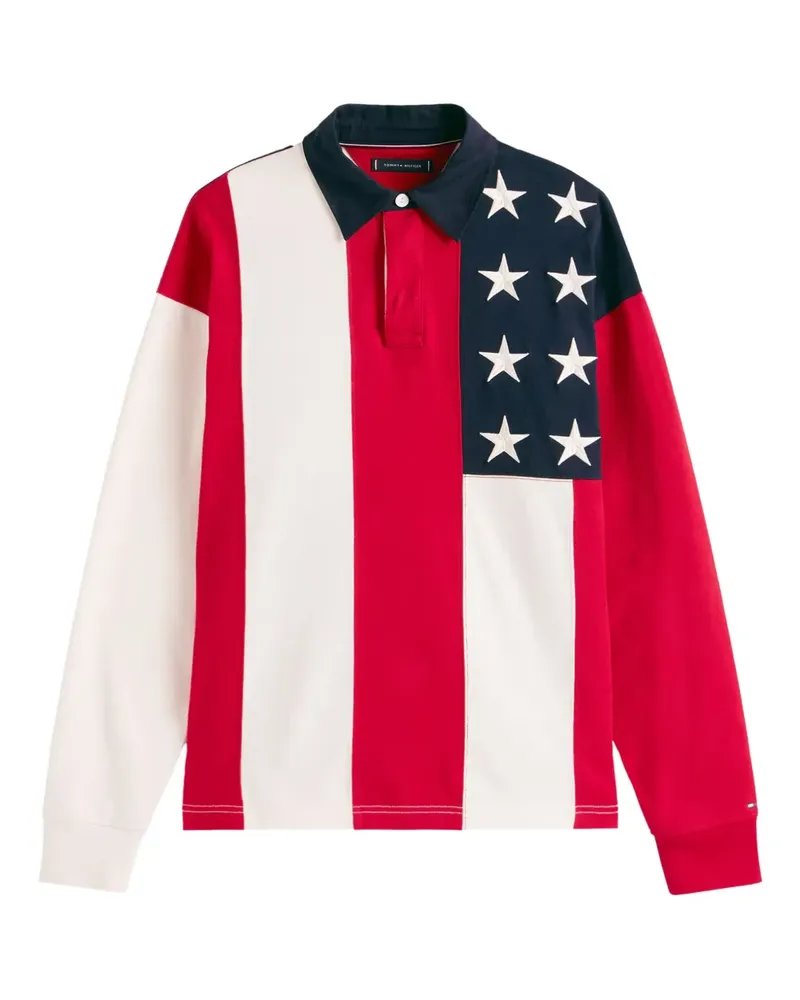 Tommy Hilfiger Poloshirt mit Flaggeneinsatz - Rot Rot