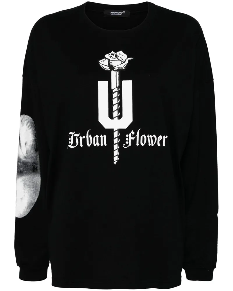 Undercover Langarmshirt mit grafischem Print - Schwarz Schwarz
