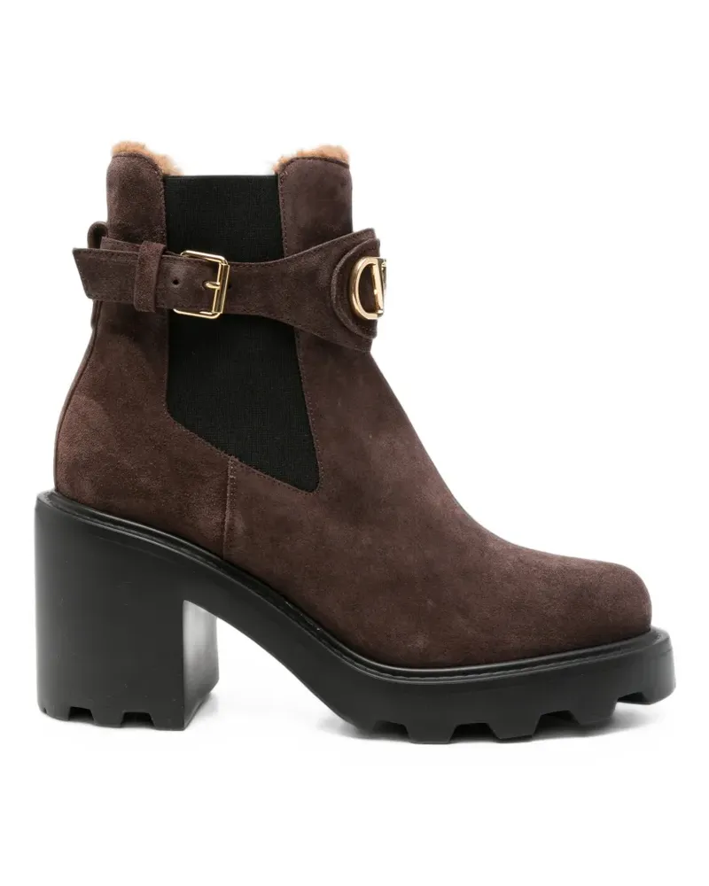 Valentino Garavani VLogo Signature Stiefeletten mit Schnallenverschluss - Braun Braun