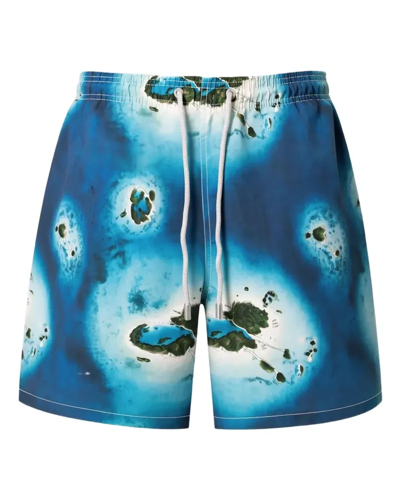 MC2 Saint Barth Gustavia Nowhere Badeshorts mit Logo-Patch - Blau Blau