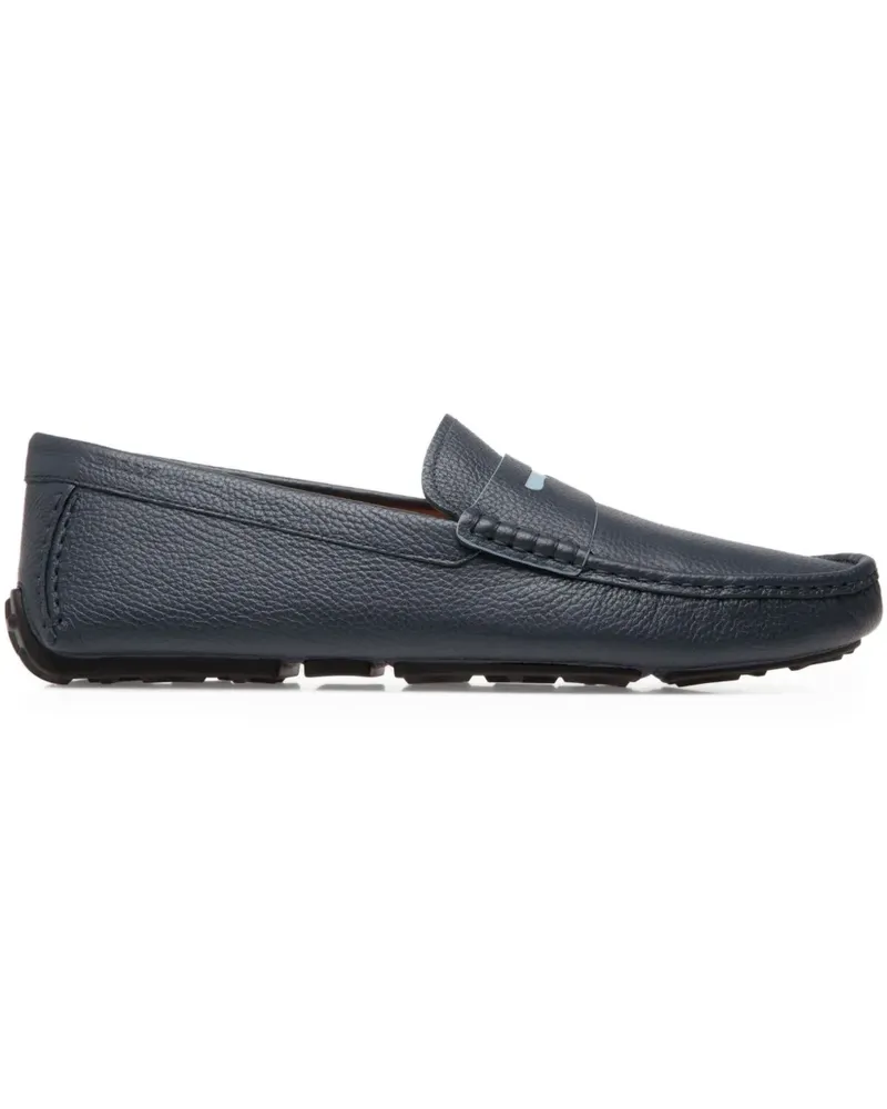 Bally Loafer aus strukturiertem Leder mit Sattelriemen - Blau Blau