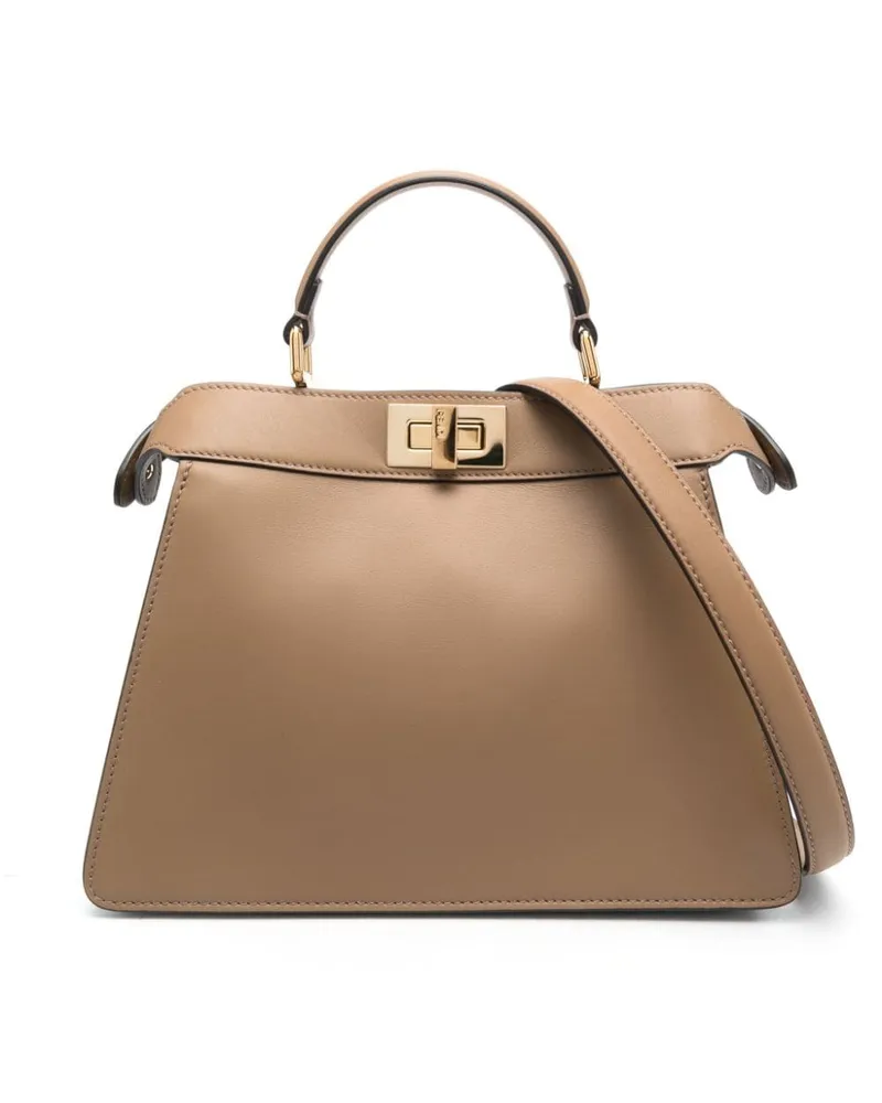 Fendi Mittelgroße Peekaboo ISeeU Satteltasche-Tasche - Braun Braun