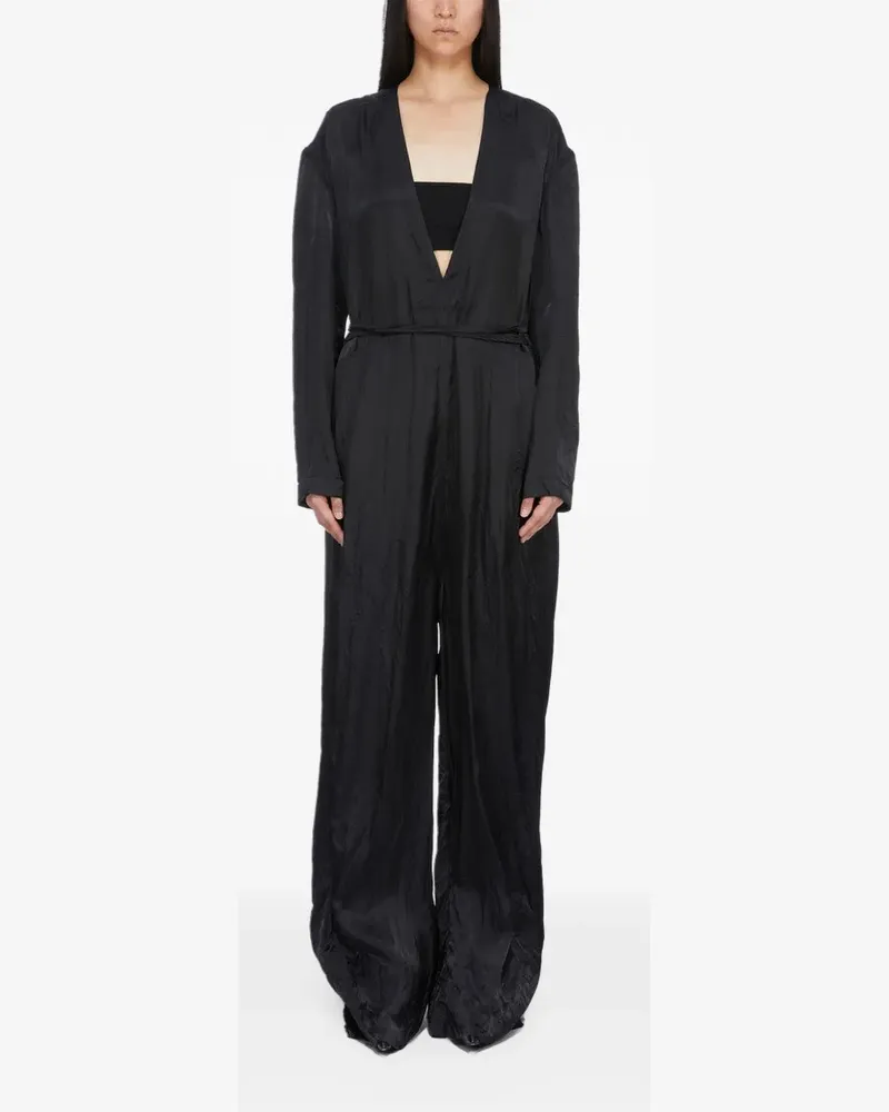 Rick Owens LS Long Jumpsuit - Schwarz Schwarz