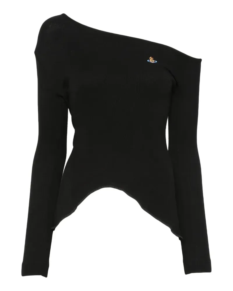Vivienne Westwood Asymmetrisches Oberteil mit Orb-Stickerei - Schwarz Schwarz