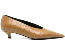 Spitze Pumps mit Kroko-Effekt 20mm - Nude