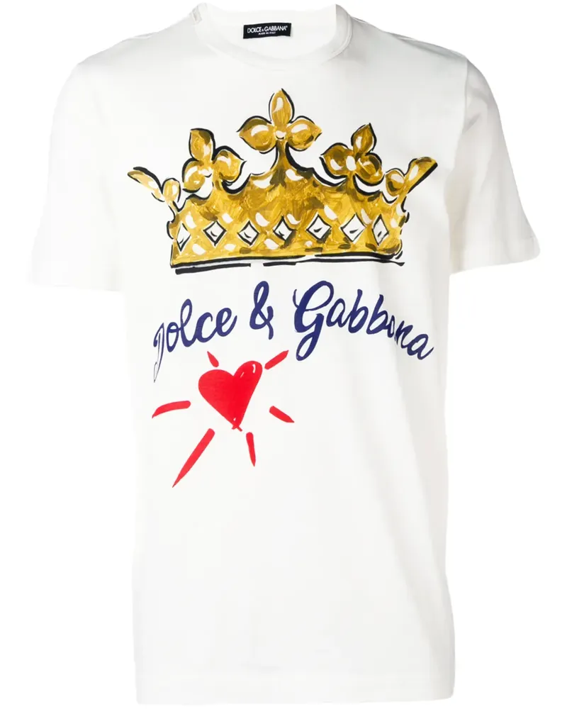 Dolce & Gabbana T-Shirt mit Herz-Print - Weiß Weiß