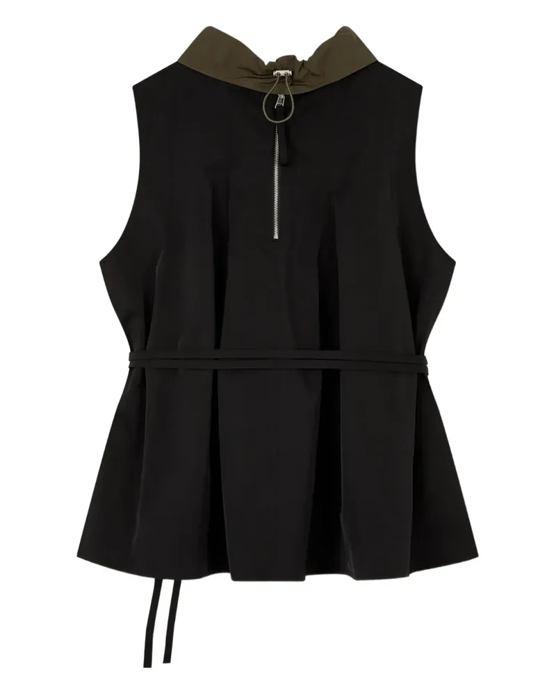 STUDIO TOMBOY Plissiertes Top - Schwarz Schwarz