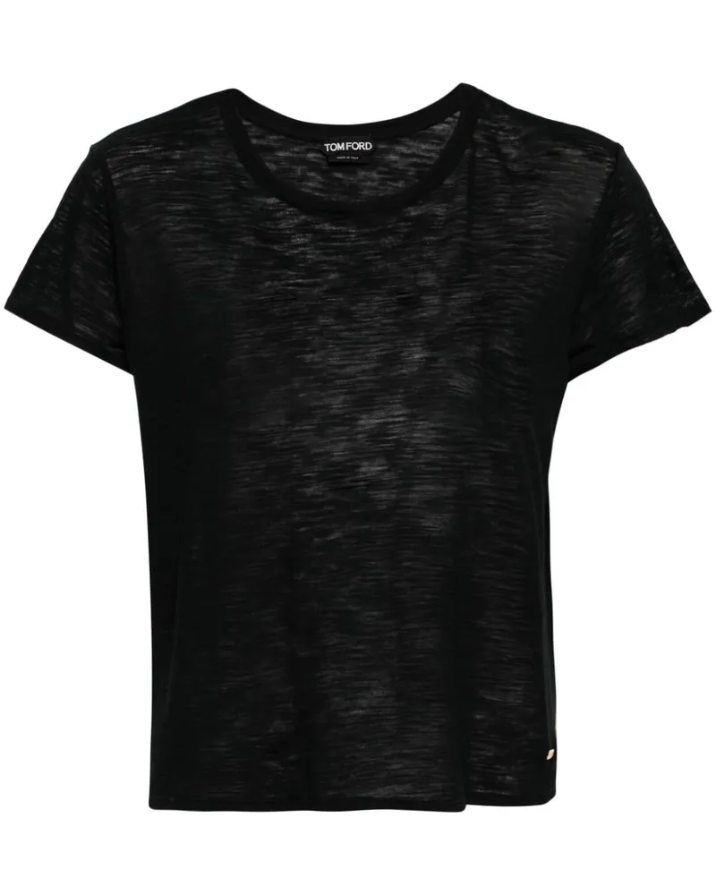 Tom Ford T-Shirt mit Logo-Schild - Schwarz Schwarz