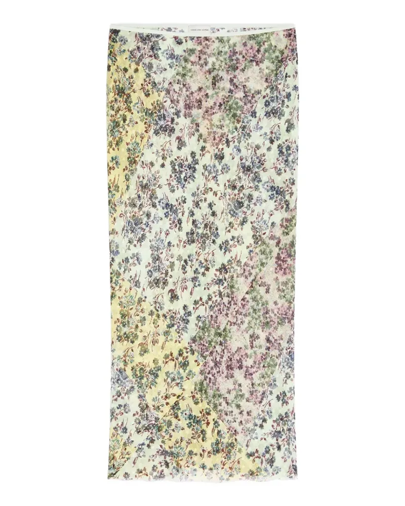 Dries van Noten Klassischer Jacquard-Midirock - Grün Grün