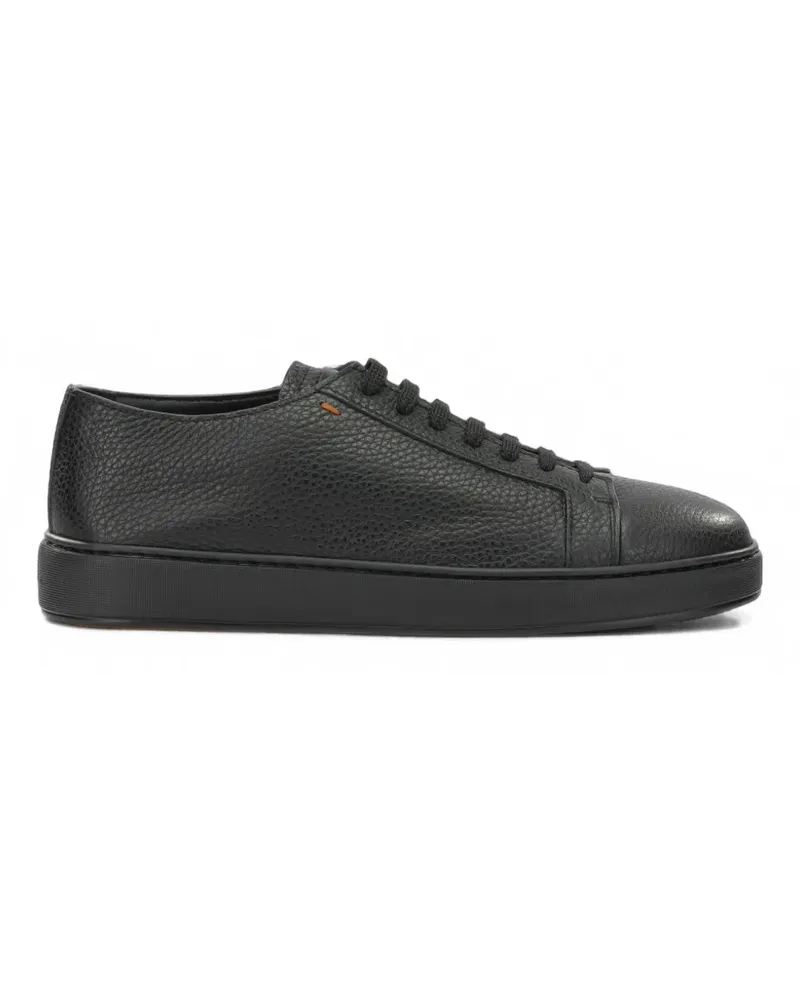 Santoni grained leather sneakers - Schwarz Schwarz