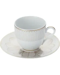 Christofle Malmaison Impériale Kaffeetasse und Untertasse (2er-Set Weiß