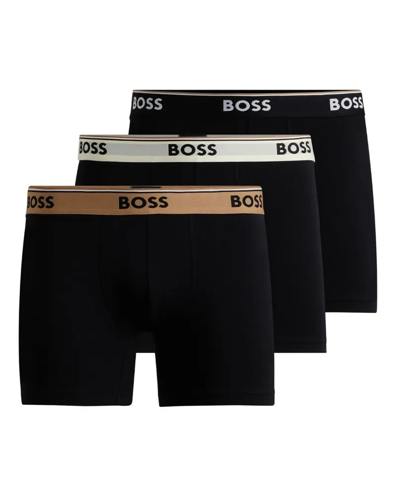 HUGO BOSS Set aus drei Boxershorts mit Logo-Bund Schwarz