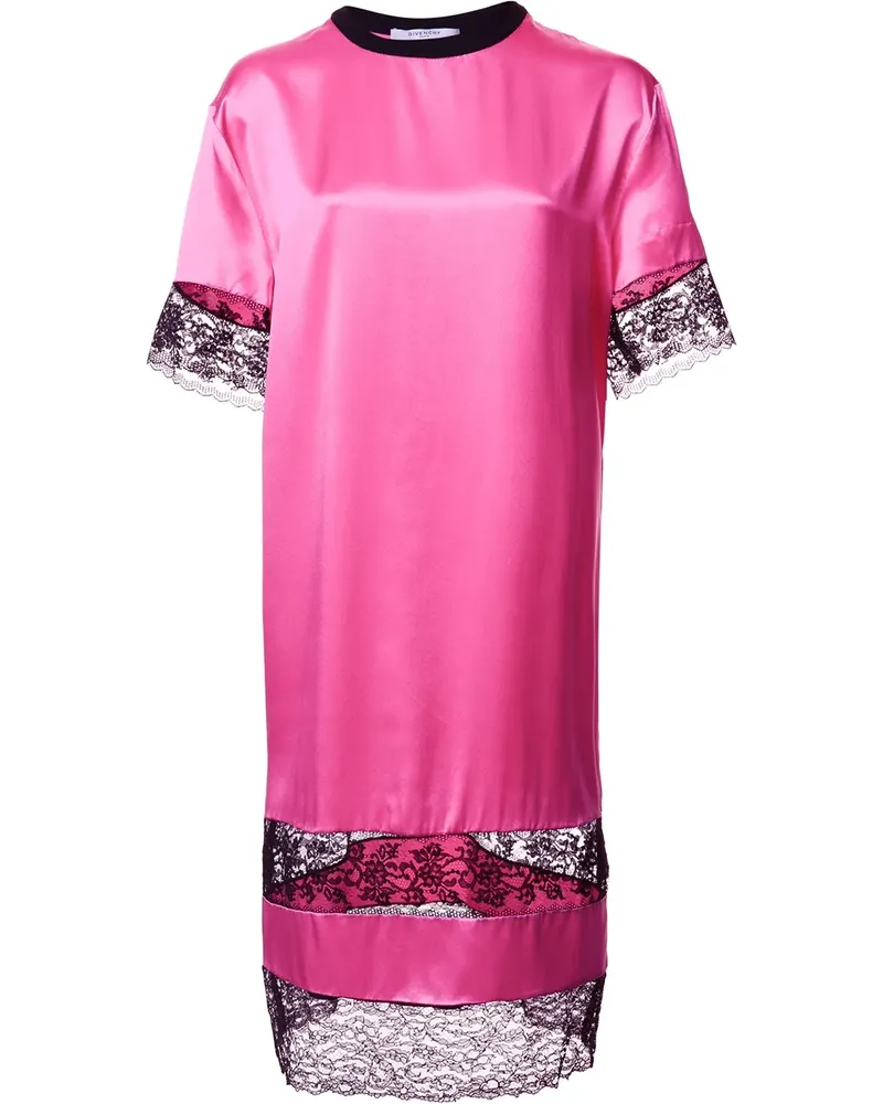 Givenchy T-Shirtkleid mit Spitzeneinsätzen - Rosa Rosa