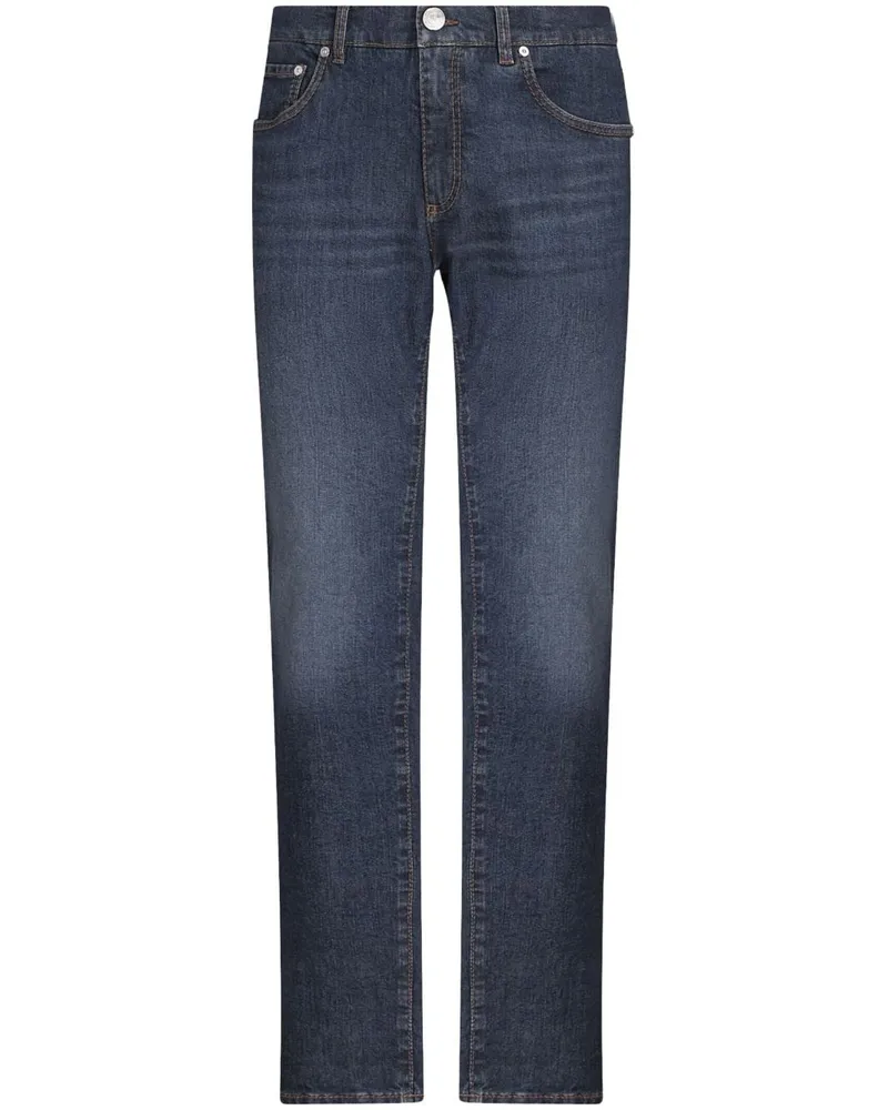 Etro Tief sitzende Straight-Leg-Jeans Blau