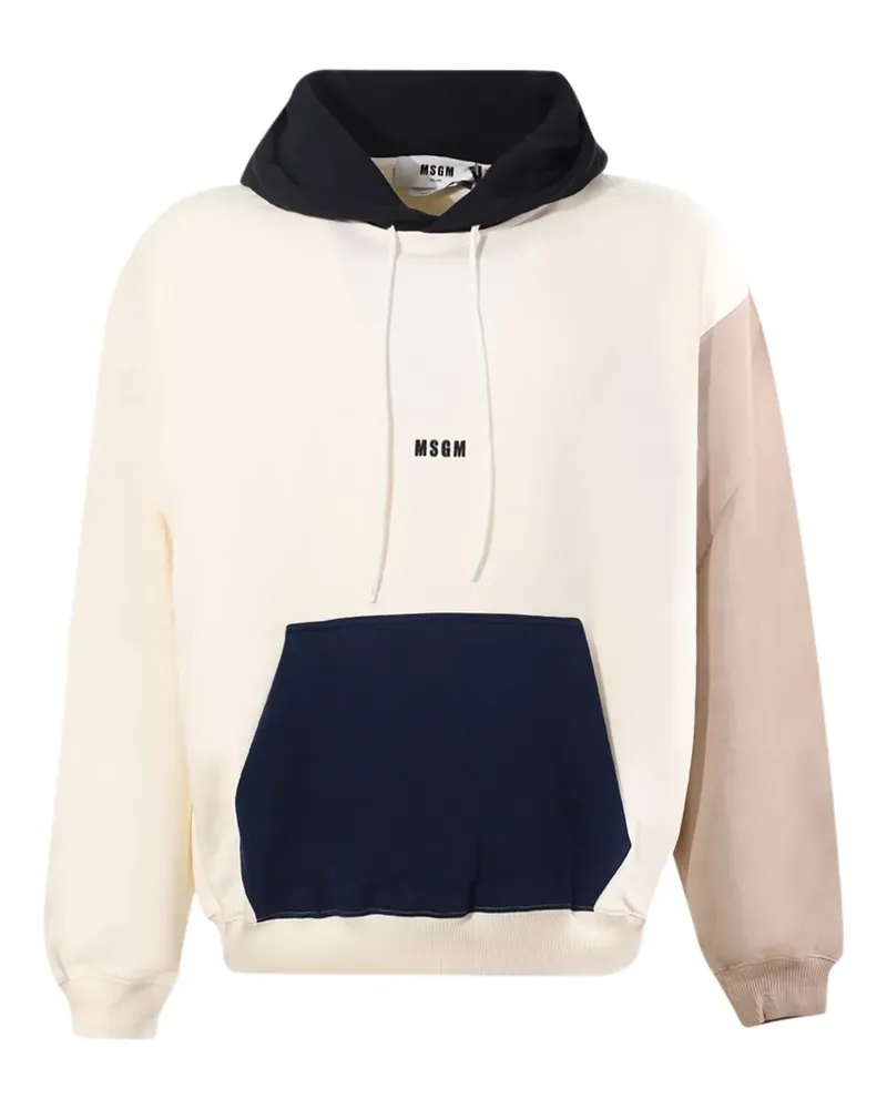 MSGM colour-block hoodie - Nude Nude