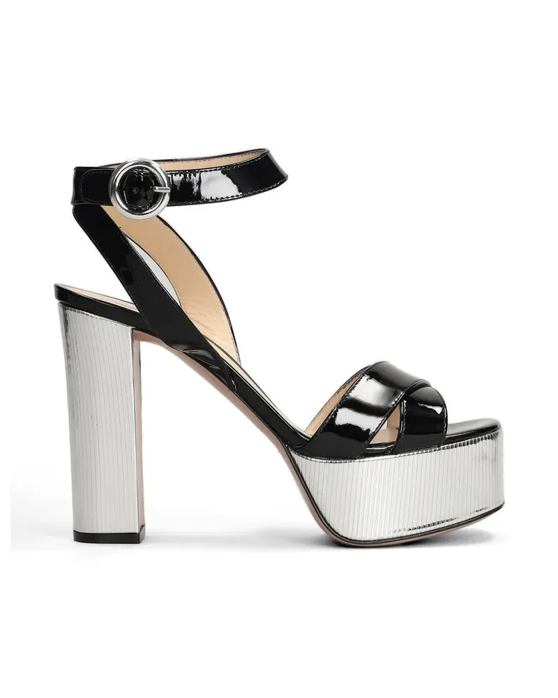 FESTA Milano Kami platform leather sandals - Schwarz Schwarz