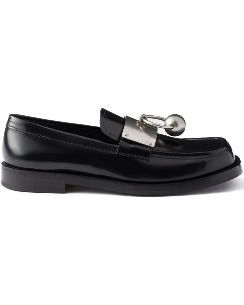 Prada Loafer mit Metallverzierung - Schwarz Schwarz