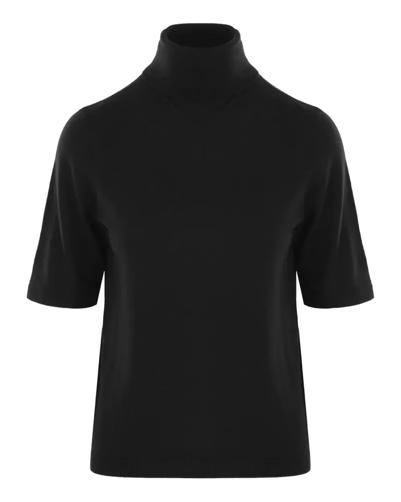 ALLUDE Kurzärmeliger Rollkragenpullover - Schwarz Schwarz