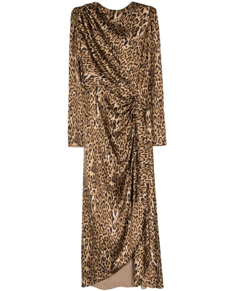 COSTARELLOS Drapiertes Lala Kleid mit Leoparden-Print - Braun Braun