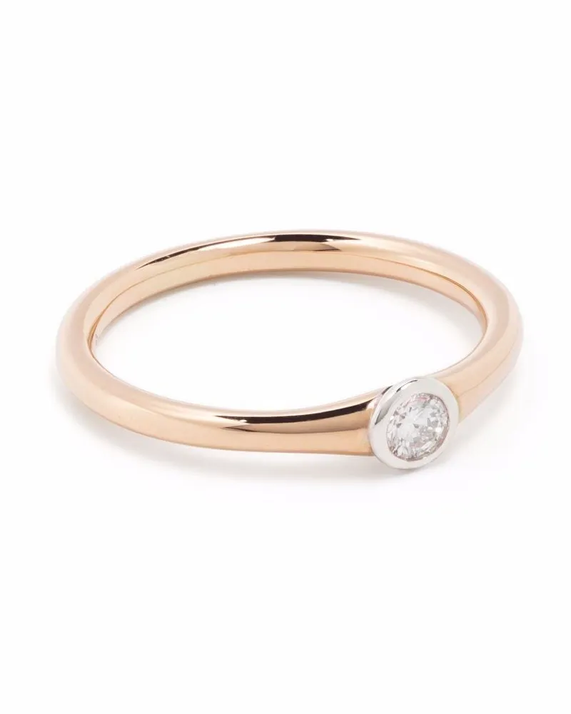 COURBET Origine Ring aus recyceltem 18kt Rotgold mit synthetischem Diamant - Rosa Rosa