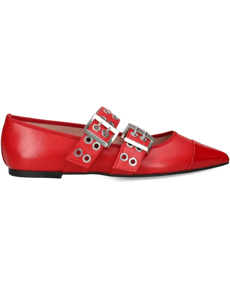 Pretty Ballerinas buckle eyelet ballet flats - Rot Rot