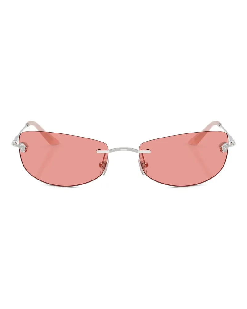 Versace Rahmenlose Sonnenbrille mit Metallgestell - Silber Silber