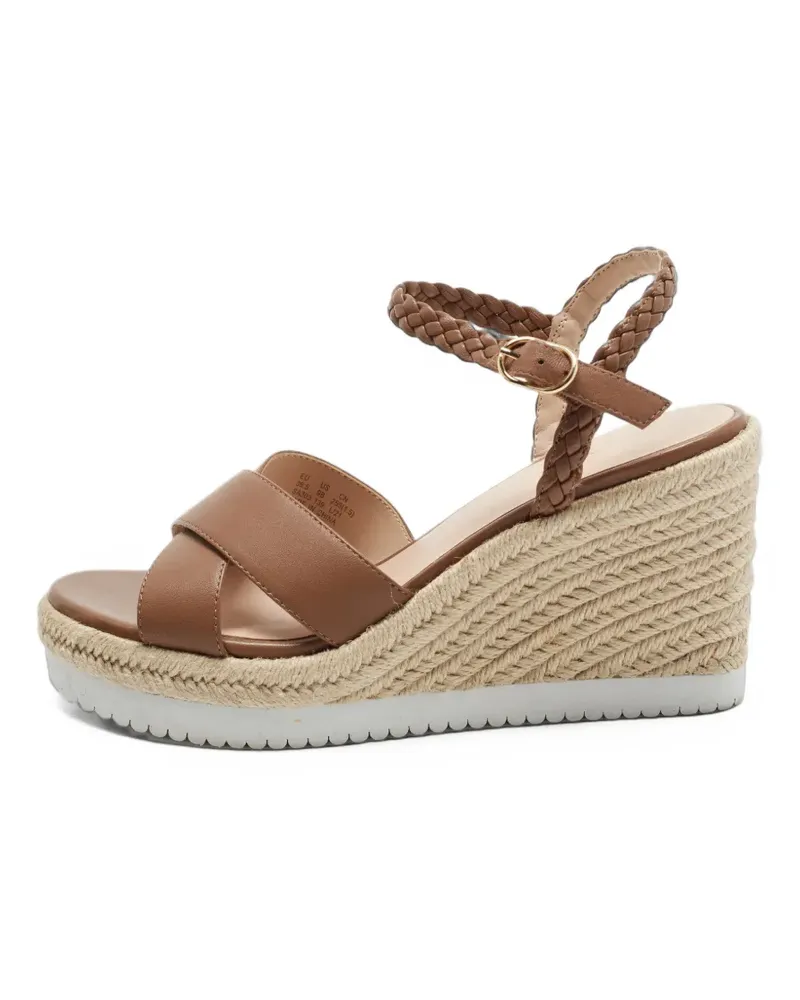 Stuart Weitzman Wedge-Sandalen in Flechtoptik - Braun Braun