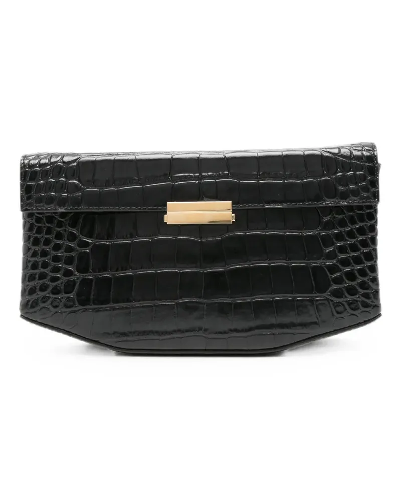 Totême croc-effect leather shoulder bag - Schwarz Schwarz