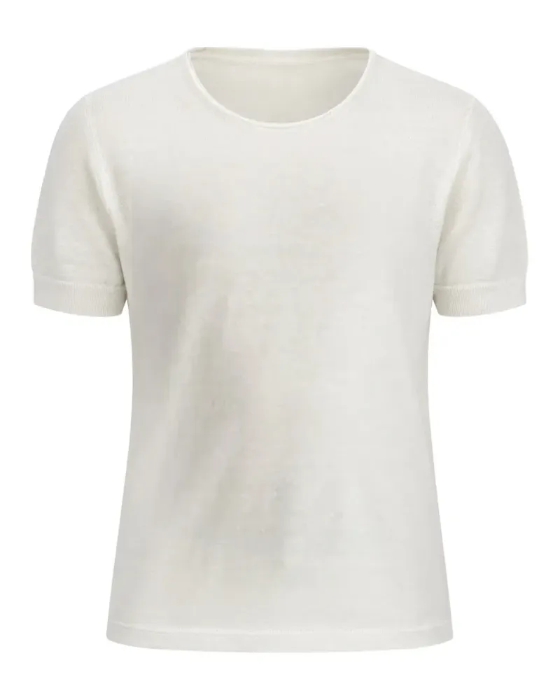 Hannes Roether fine-knit short-sleeve T-shirt - Weiß Weiß