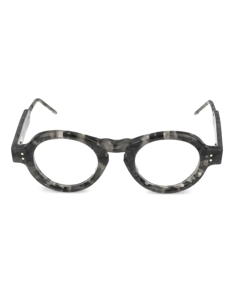 Thom Browne round-frame tortoiseshell-effect glasses - Grau Grau