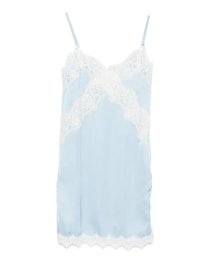 VICOLO lace-trim top - Blau Blau