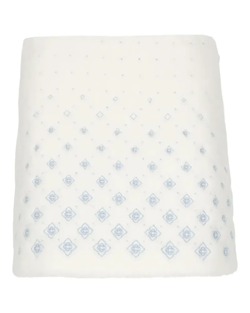 Casablanca Paris A-Linien-Rock mit Blumenmotiv - Weiß Weiß