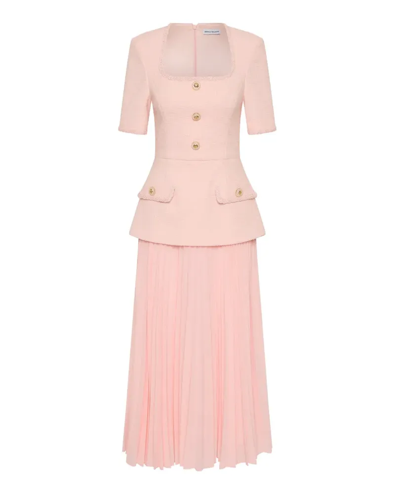 Rebecca Vallance Elvie pleated-skirt midi dress - Rosa Rosa
