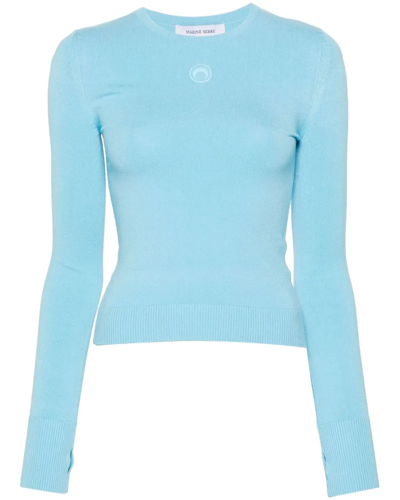 Marine Serre Pullover mit Moon-Logo Blau