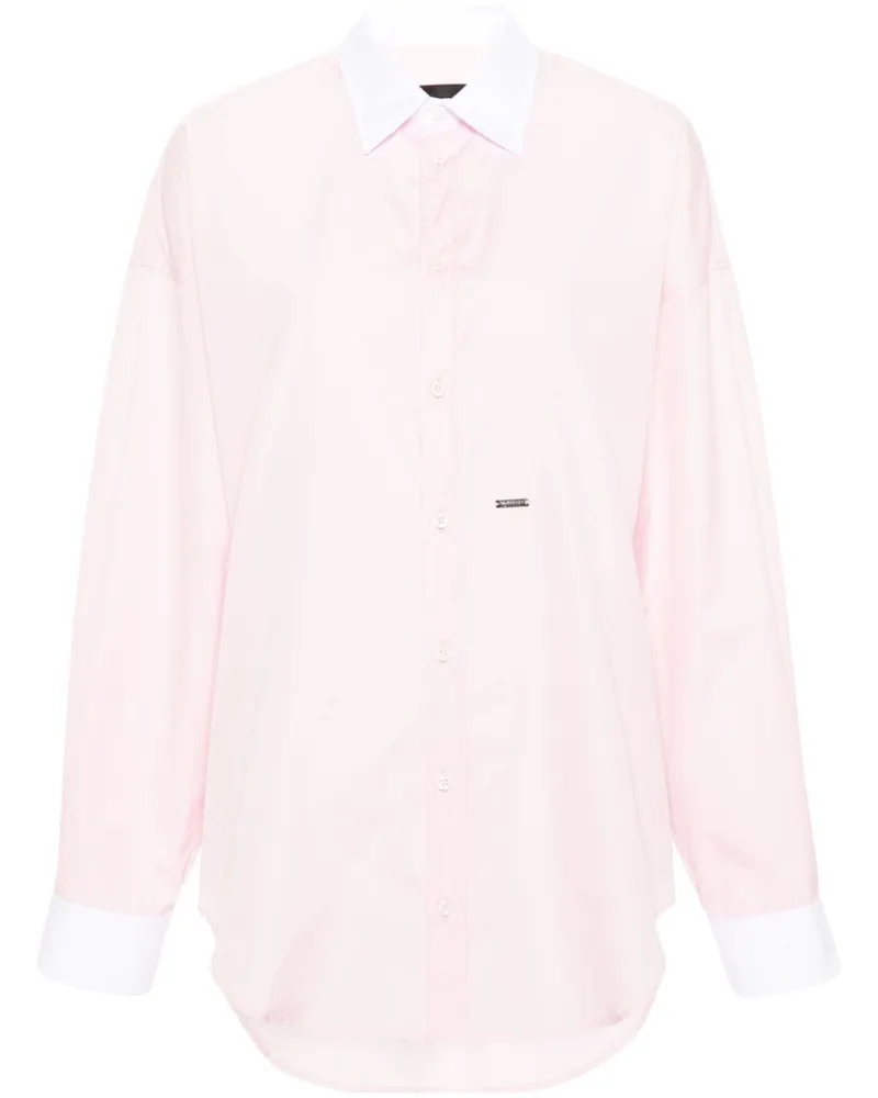 Dsquared2 Hemd mit Kontrastkragen - Rosa Rosa