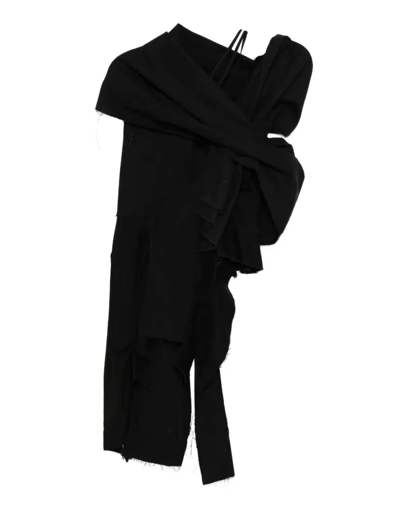 Yohji Yamamoto Bluse mit Schnürung - Schwarz Schwarz