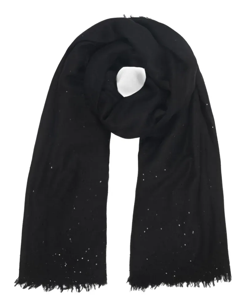 Faliero Sarti sequin fringed scarf - Schwarz Schwarz