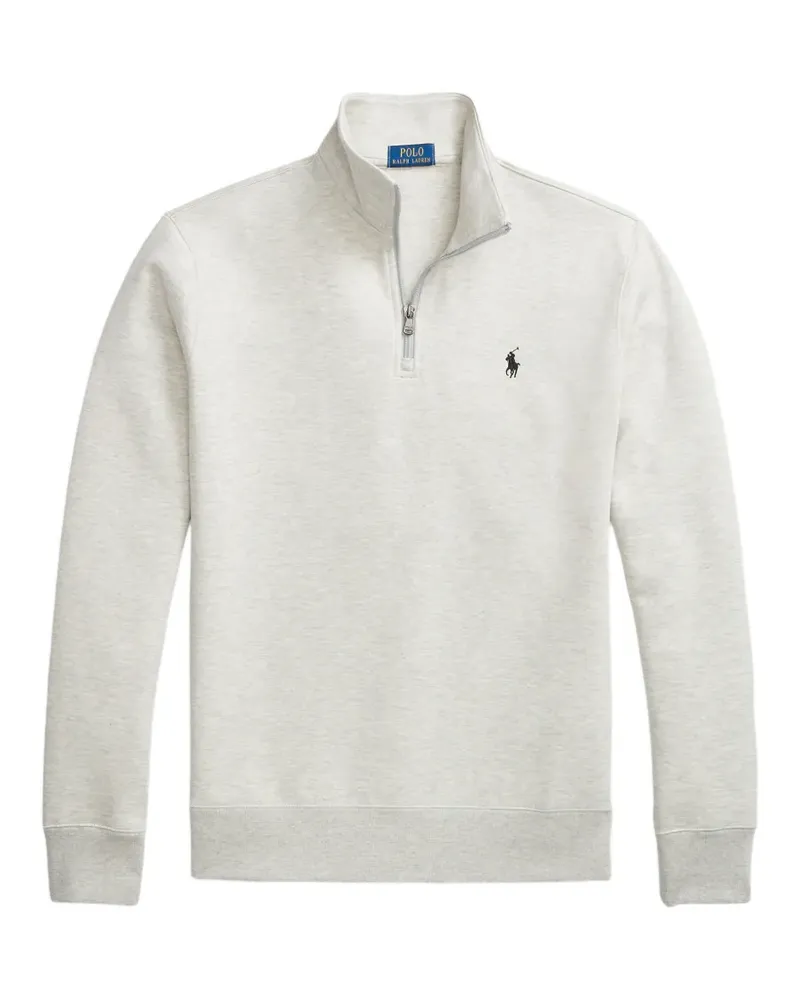 Ralph Lauren Bestickter Pullover mit Viertelreißverschluss - Grau Grau