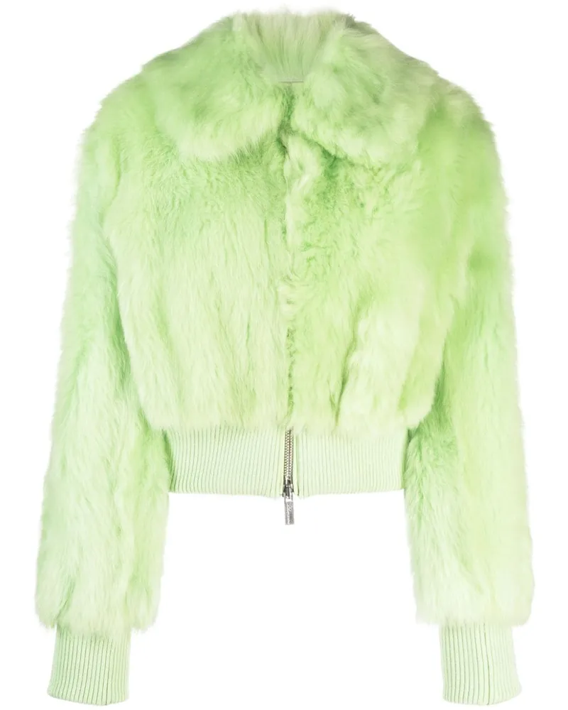 Blumarine Bomberjacke mit Shearling-Futter - Grün Grün