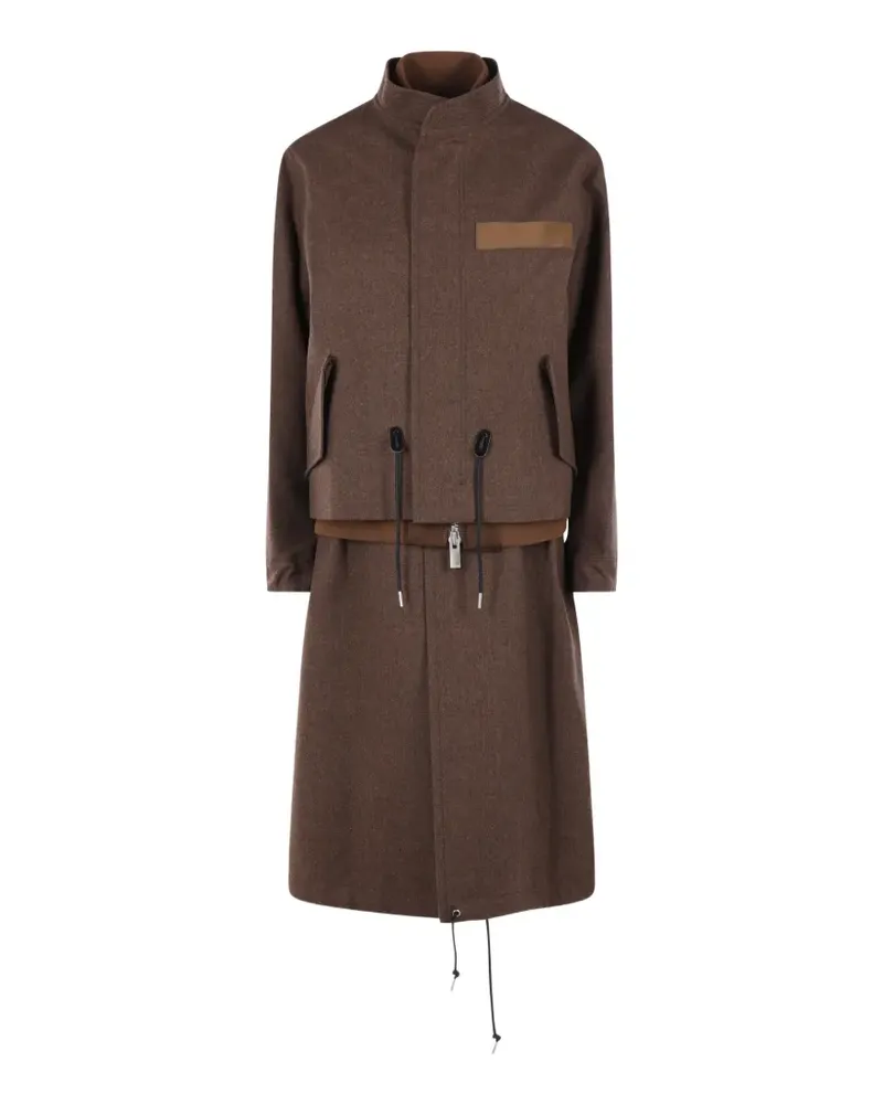 Sacai Kapuzenjacke im Layering-Look - Braun Braun