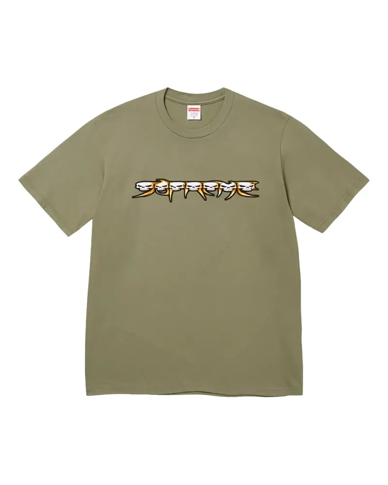 Supreme Being Skulls Spellout T-Shirt - Grün Grün