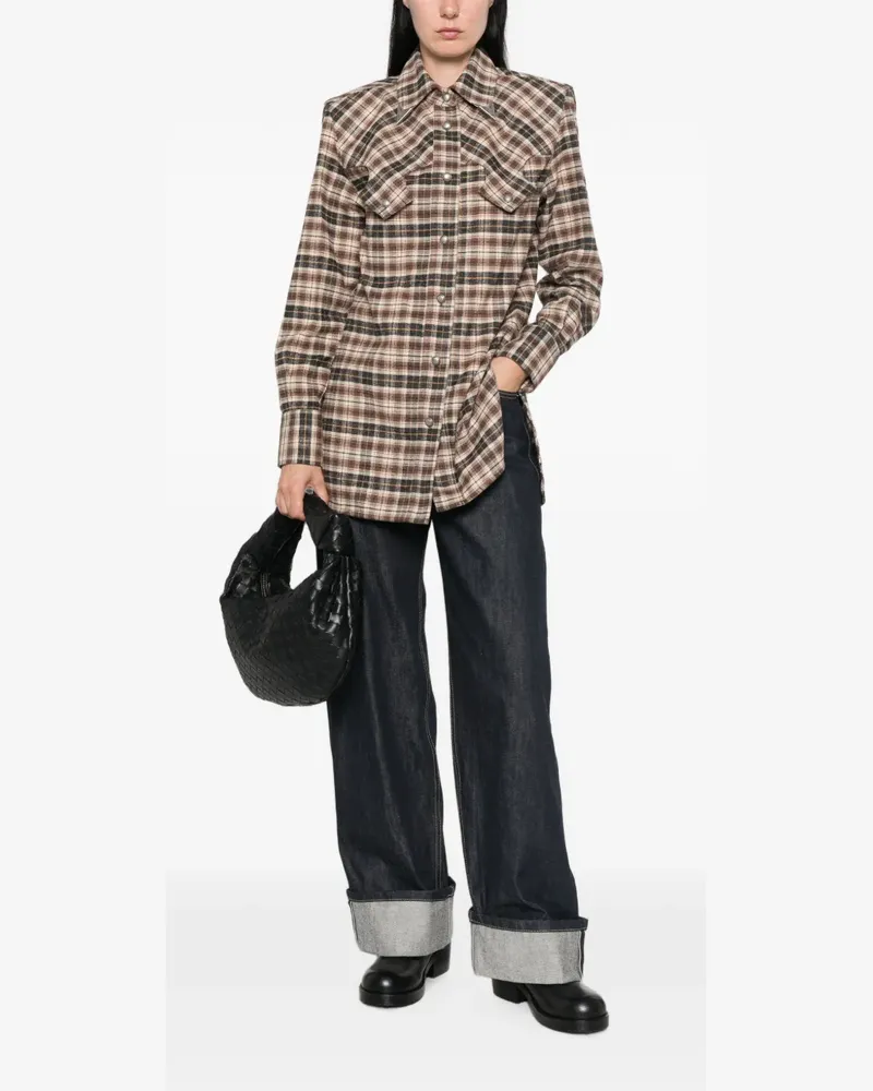 Seafarer check-pattern western shirt - Braun Braun